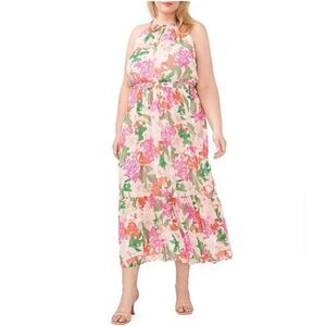 CECE Garden Romance Floral Halter Maxi Dress Size 20W